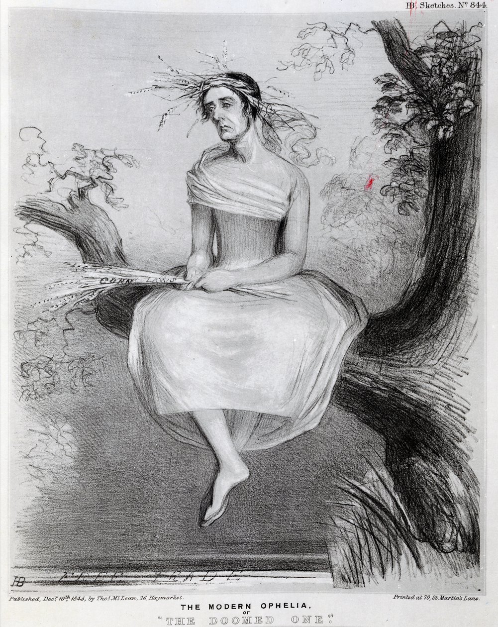 Współczesna Ofelia, czyli skazana na zagładę, 1845 autorstwa Richard Doyle