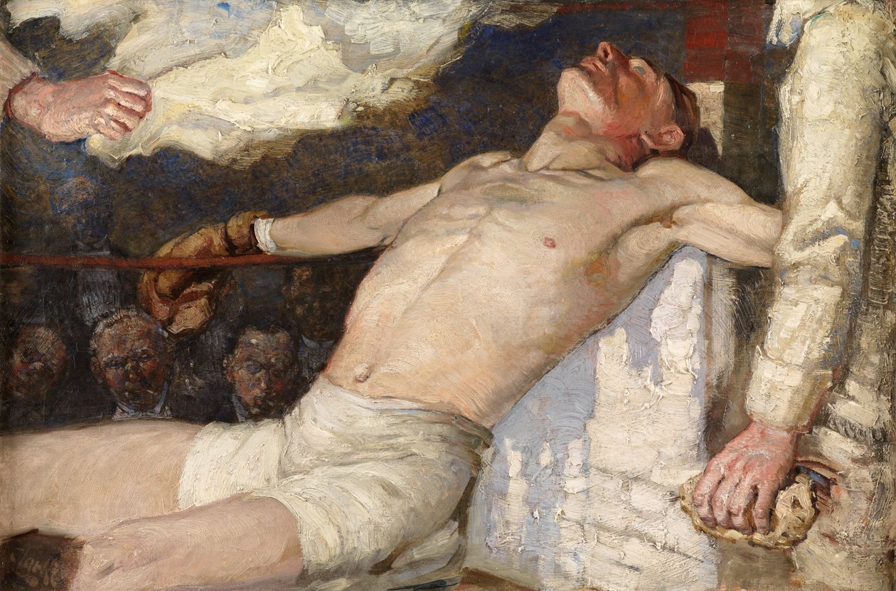 Między rundami (olej na płótnie) autorstwa Richard E. Clarke