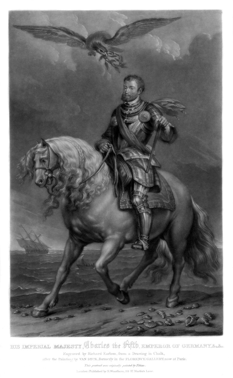 Karol V, król Hiszpanii i cesarz rzymski, 1816. autorstwa Richard Earlom