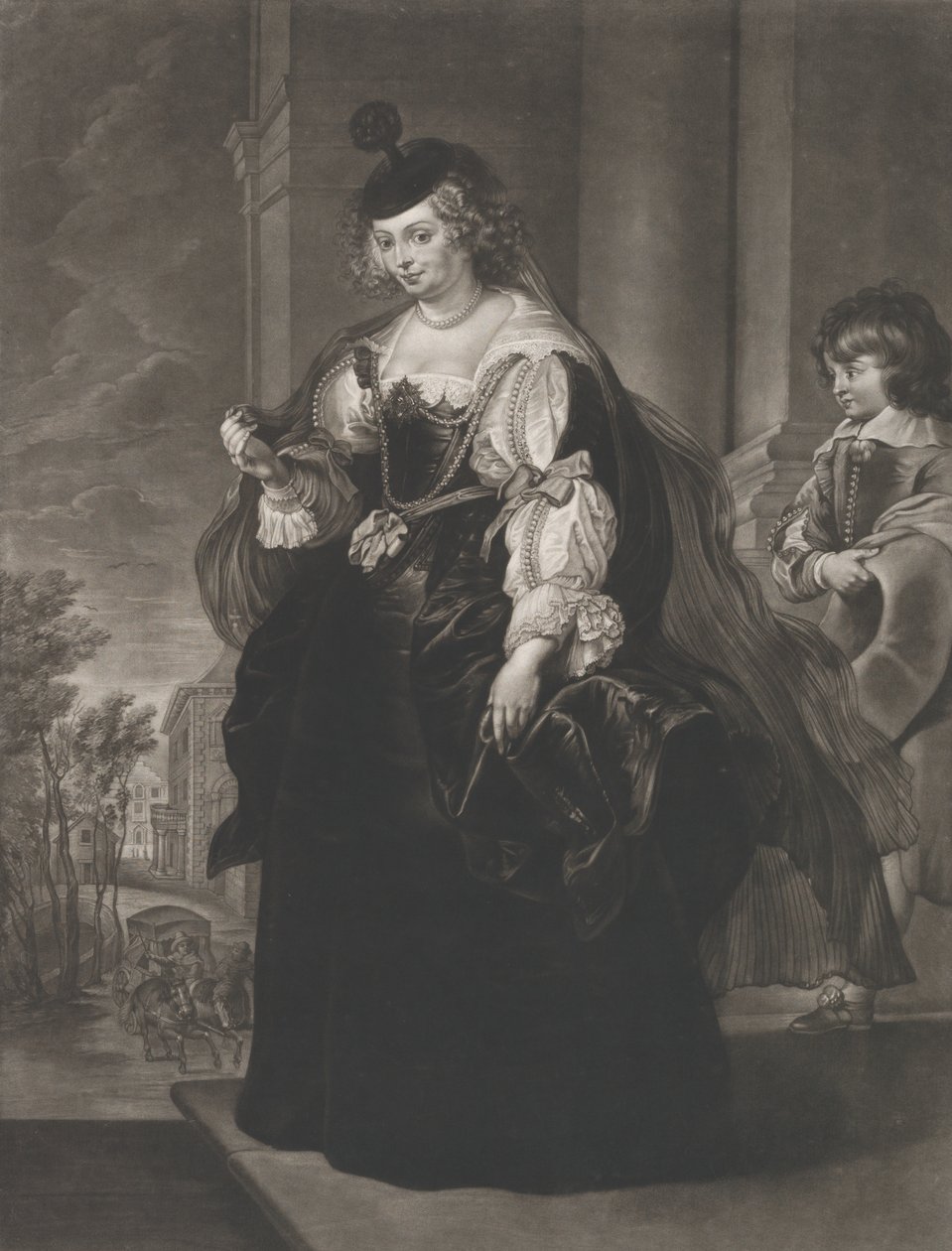 Portret Heleny Fourment, za nią młoda paź, 1782 autorstwa Richard Earlom