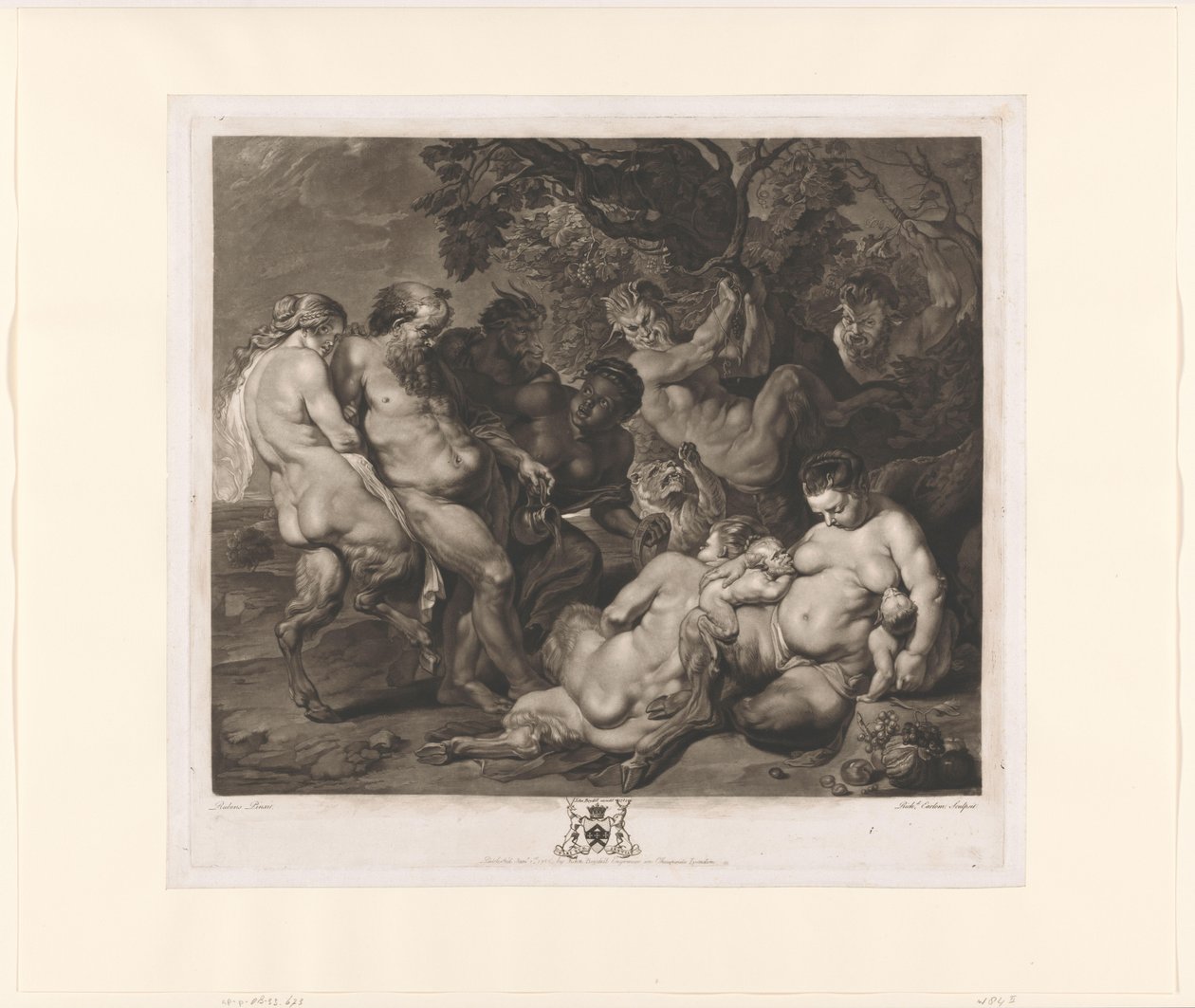 Silenus z rodziną satyrów (Bachanał) autorstwa Richard Earlom