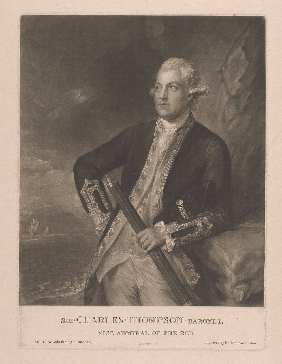 Sir Charlesa Thompsona autorstwa Richard Earlom