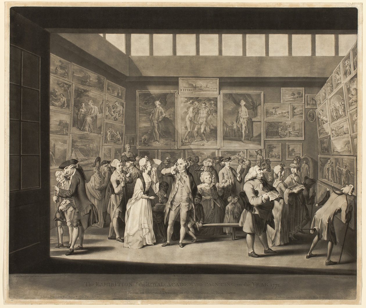 Wystawa Królewskiej Akademii Malarstwa w roku 1771 autorstwa Richard Earlom
