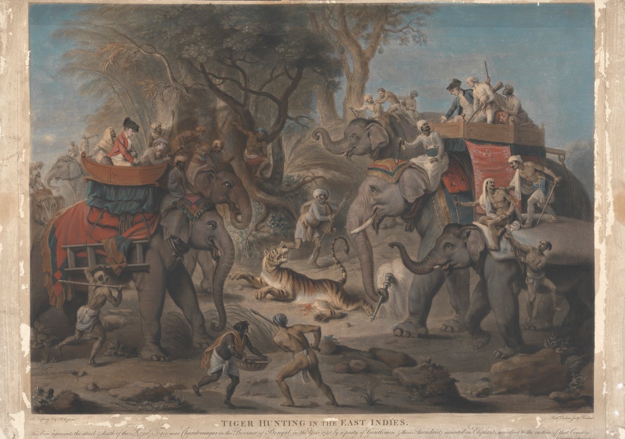 Polowanie na tygrysy w Indiach Wschodnich autorstwa Richard Earlom