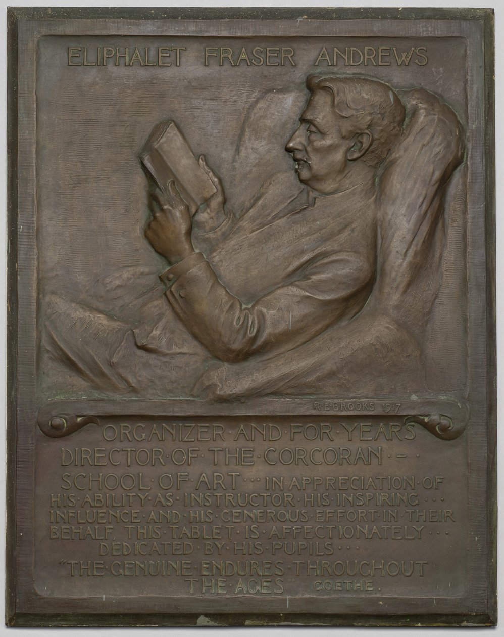 Tablica pamiątkowa zmarłego E. F. Andrewsa autorstwa Richard Edwin Brooks