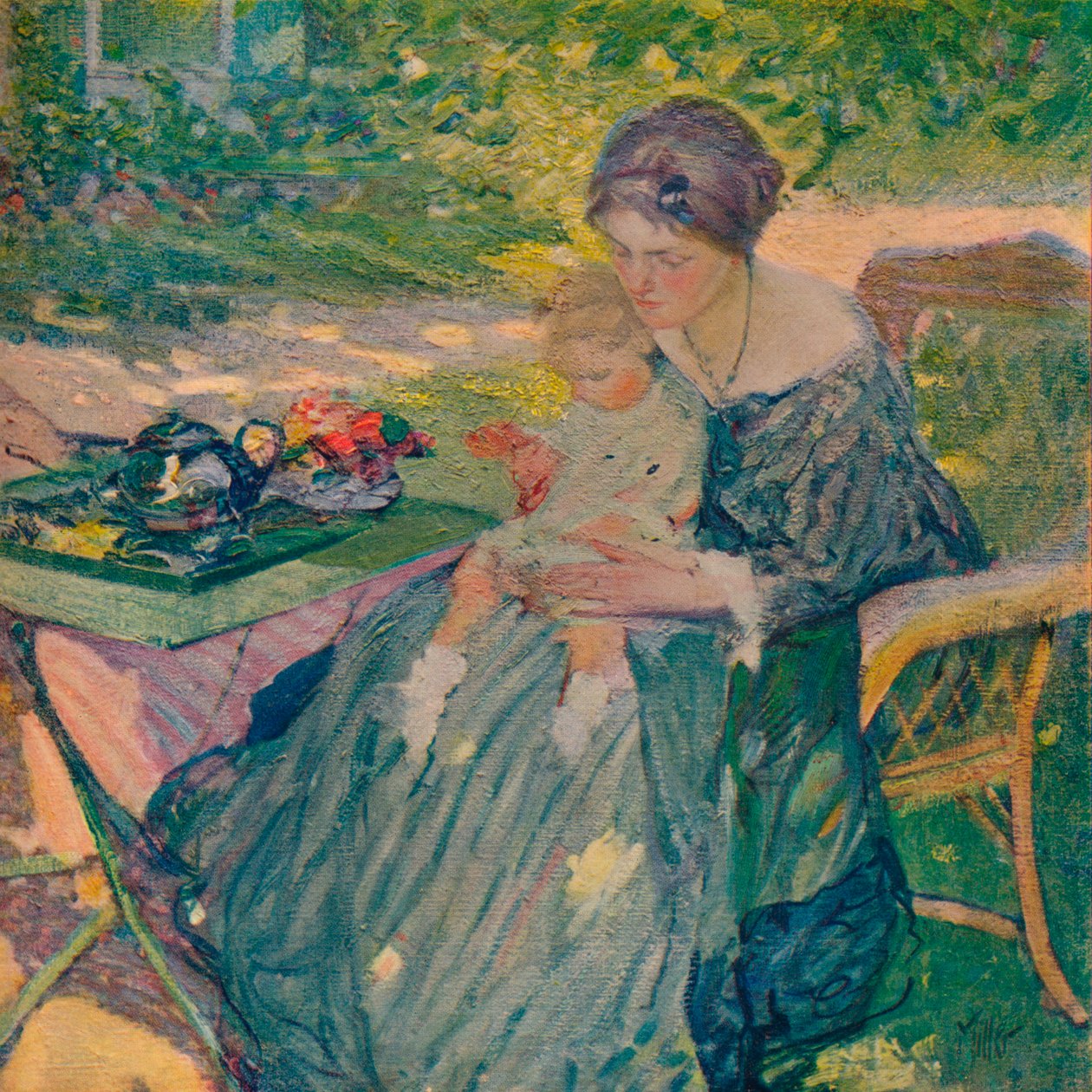 „W ogrodzie”, c1911 autorstwa Richard Emile Miller