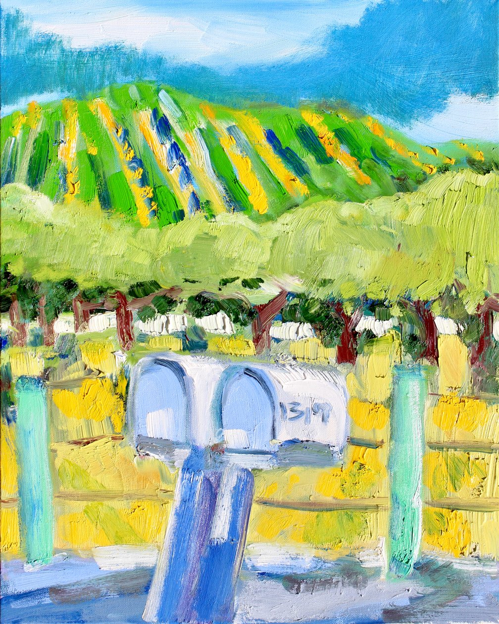 Skrzynki pocztowe i winnica, Napa, 2019 autorstwa Richard Fox