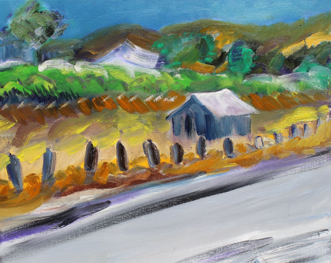 Szopa przy autostradzie, 2017 autorstwa Richard Fox