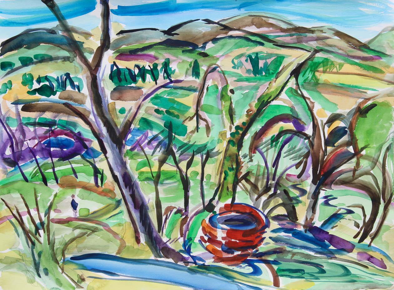 Czerwona Studnia, 2021 (wa/c na papierze) autorstwa Richard Fox