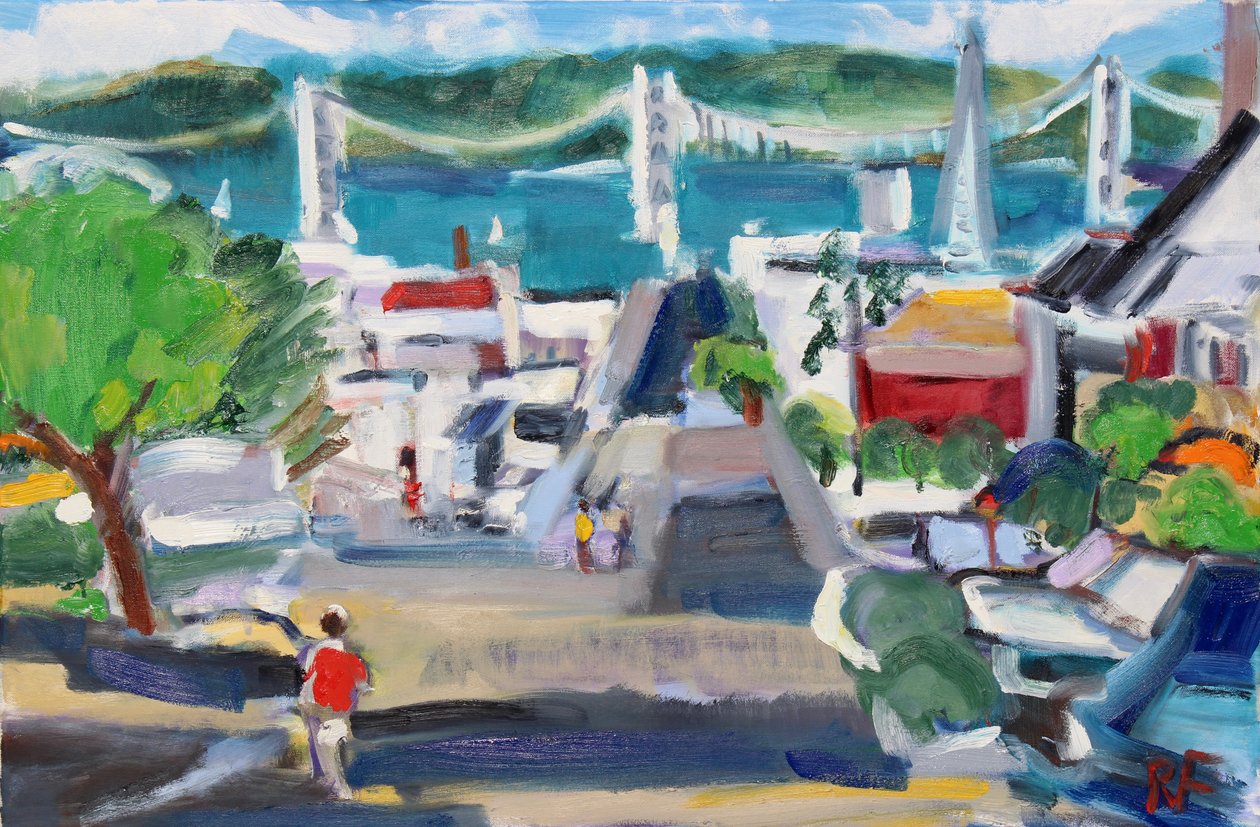 Widok na zatokę z Russian Hill, 2020 autorstwa Richard Fox