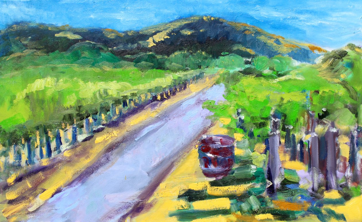 Winnica z beczką, Napa, 2019 autorstwa Richard Fox