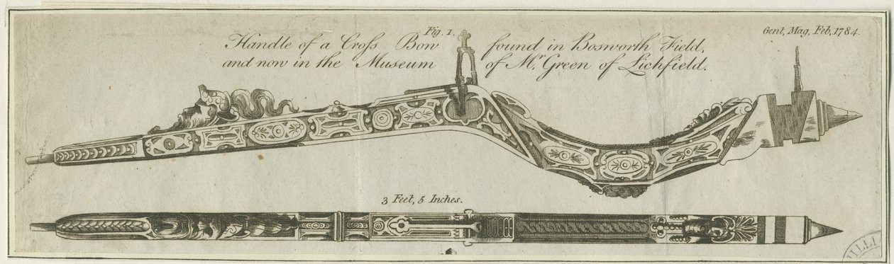 Lichfield - Rękojeść kuszy: grawerowanie, oraz [c 1784] (druk) autorstwa Richard Greene