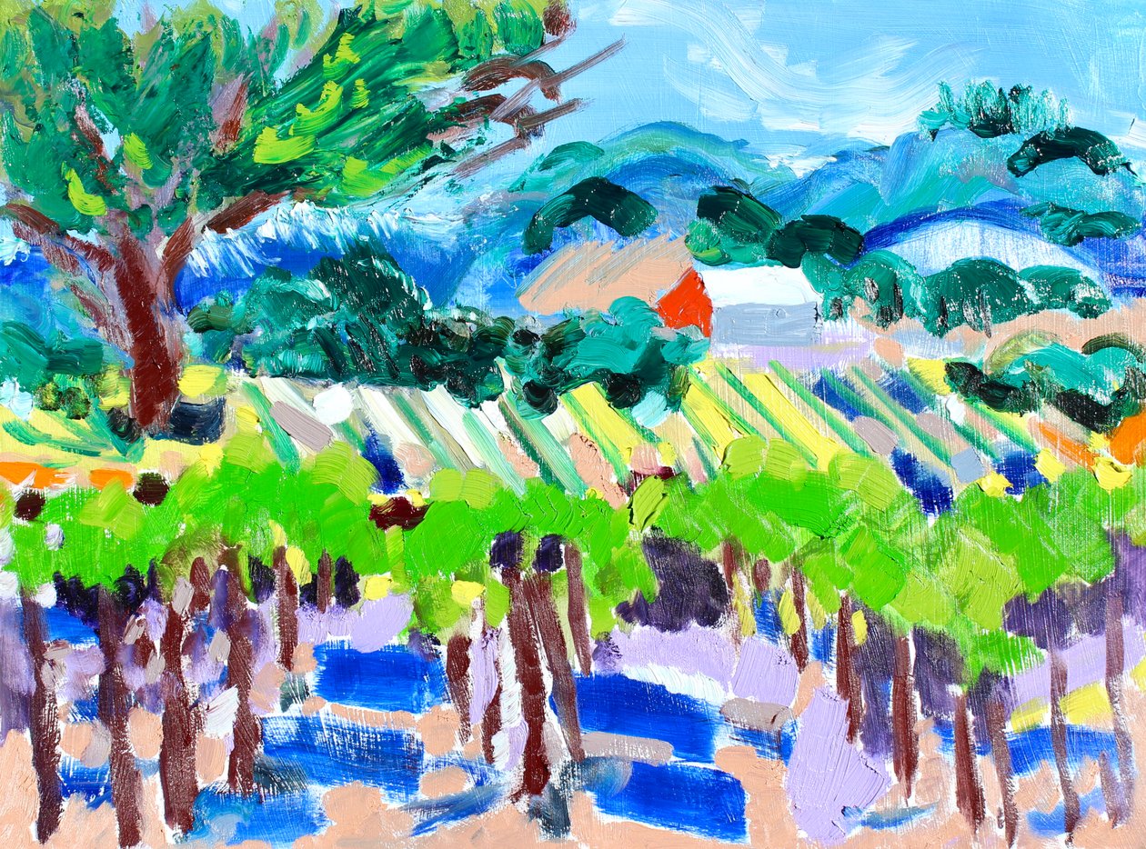 Winnica z Czerwoną Stodołą, 2021 (olej na papierze) autorstwa Richard H. Fox
