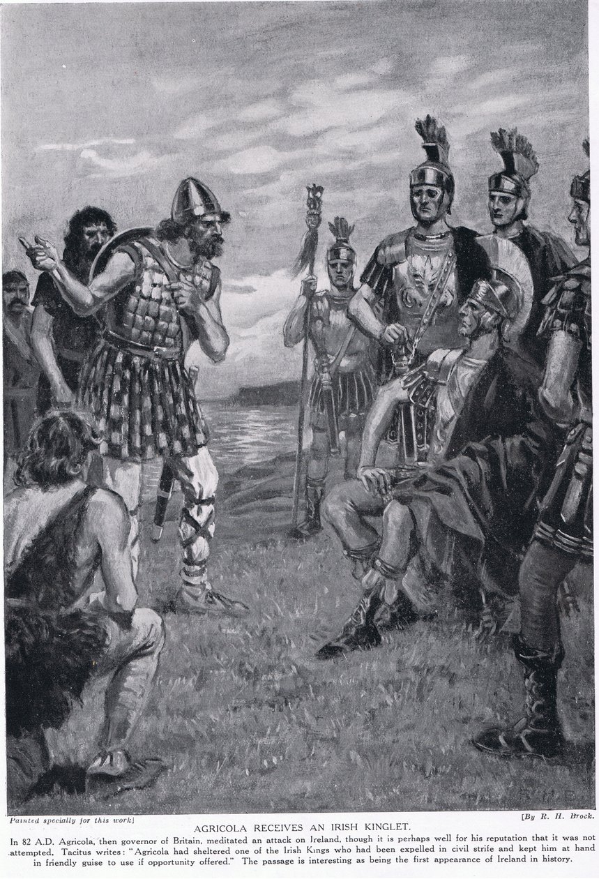 Agricola otrzymuje irlandzkiego Kingleta, ilustrację z „Historia Narodów Hutchinsona”, c.1910 autorstwa Richard Henry Brock
