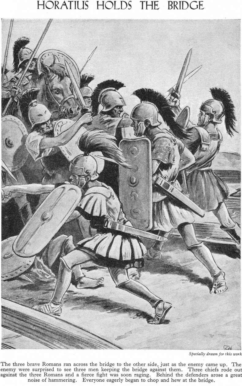 Horatius trzyma most, ok. 1940 autorstwa Richard Henry Brock