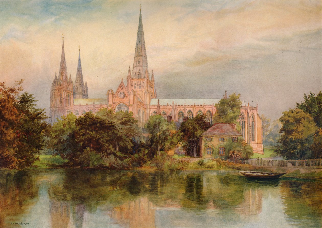 Katedra w Lichfield, 1902, 1938 autorstwa Richard Henry Wright