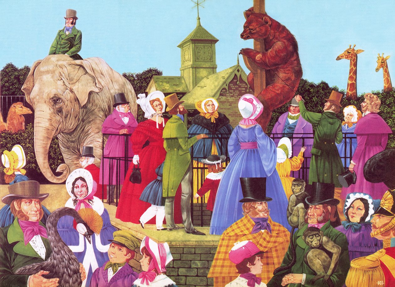 Dzień otwarcia w zoo (Sir Stamford Raffles) autorstwa Richard Hook
