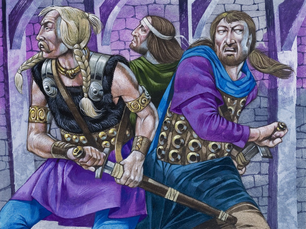 Sir Galahad wraz z Percivalem i Borsem autorstwa Richard Hook