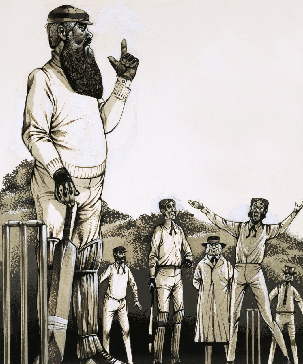 Wielki W G Grace przy furtce autorstwa Richard Hook