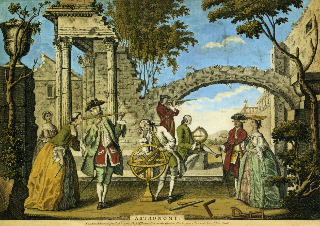 Astronomia, wyd. Robert Sayer (fl.1750-80) ok. 1750 (akwatinta) autorstwa Richard Houston