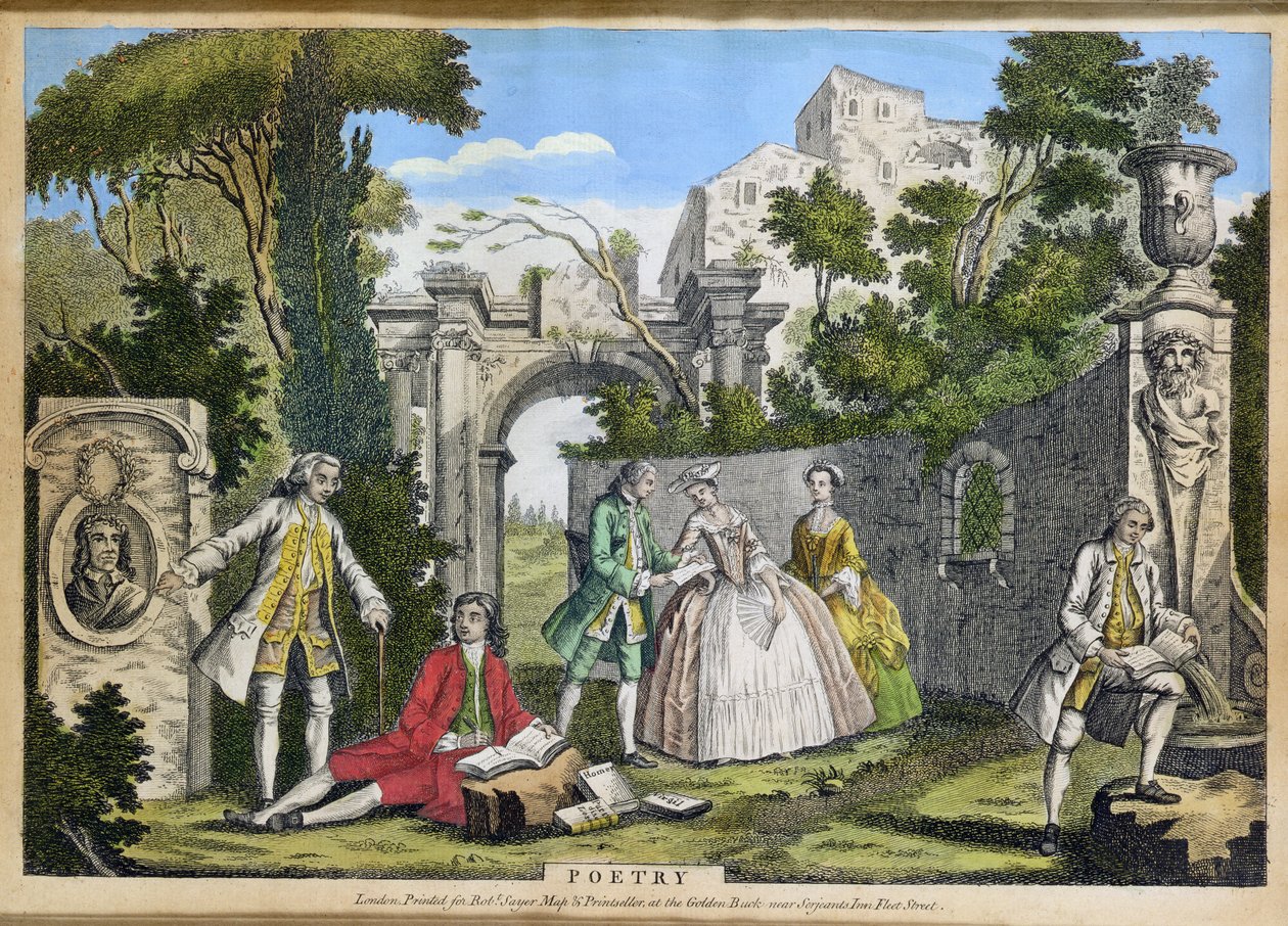 Poezja, wyd. przez Roberta Sayera (fl.1750-80) ok. 1750 (akwatinta) autorstwa Richard Houston