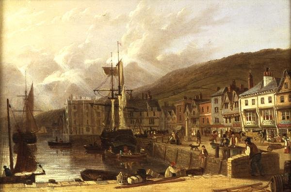 Widok Dartmouth, Devon (olej na płótnie) autorstwa Richard Hume Lancaster