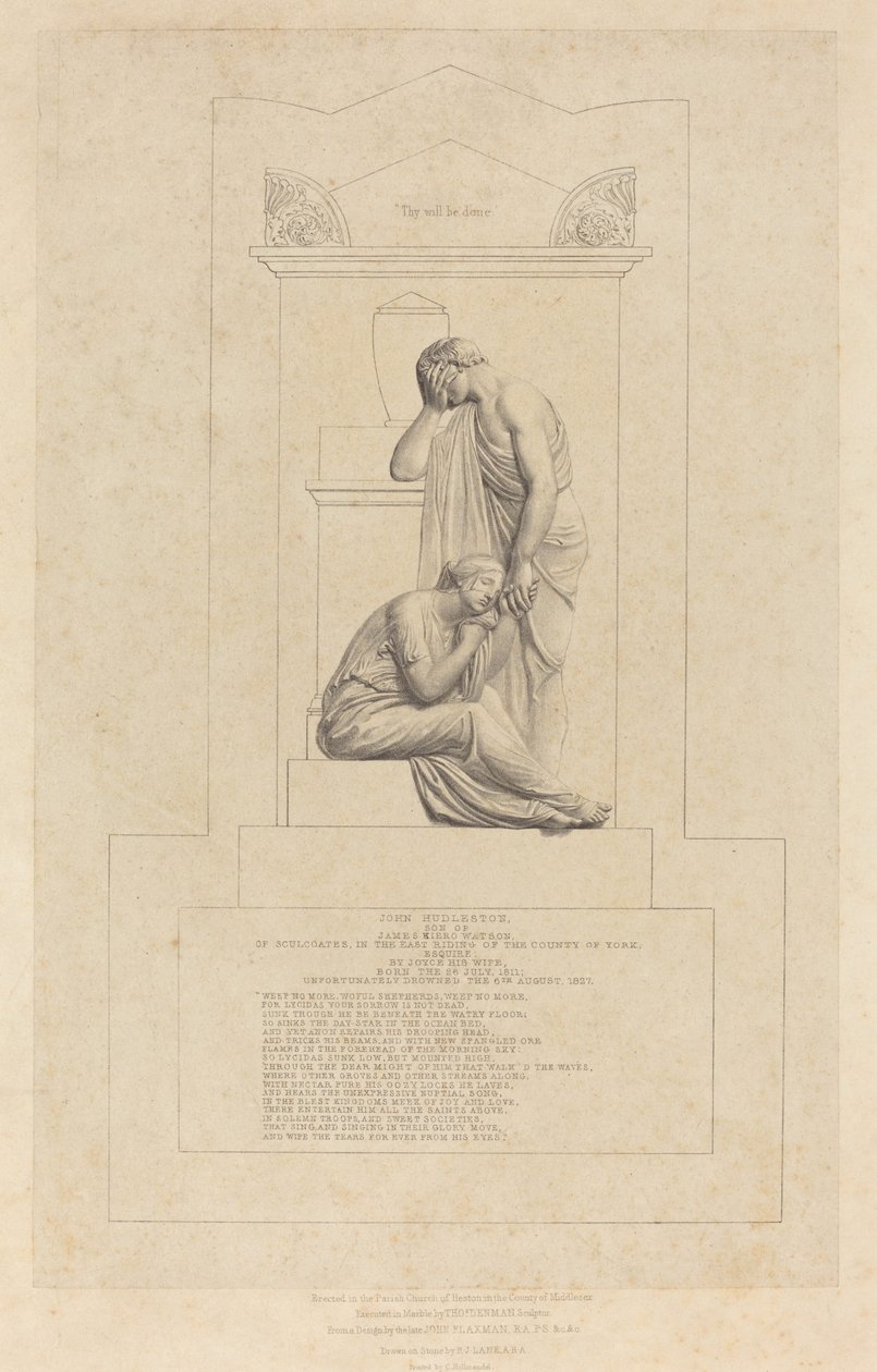 Pomnik Johna Hudlestona autorstwa Richard James Lane after John Flaxman