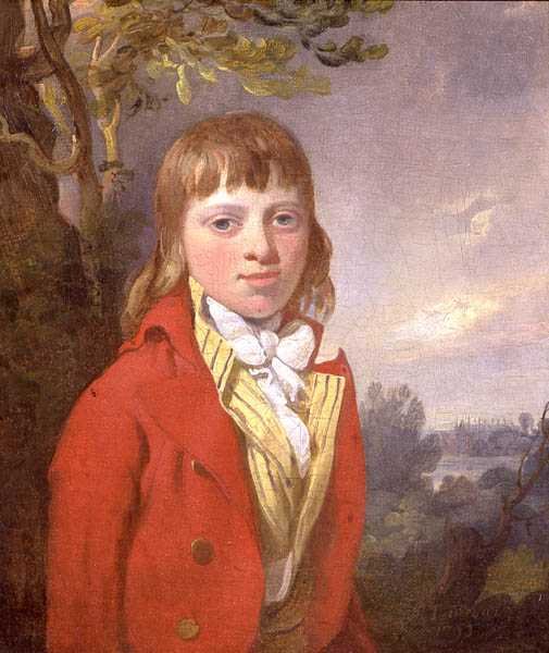 „Portret pozostawienia” Johna Vernona z Wherstead Hall, z kaplicą Eton College w tle autorstwa Richard Livesay