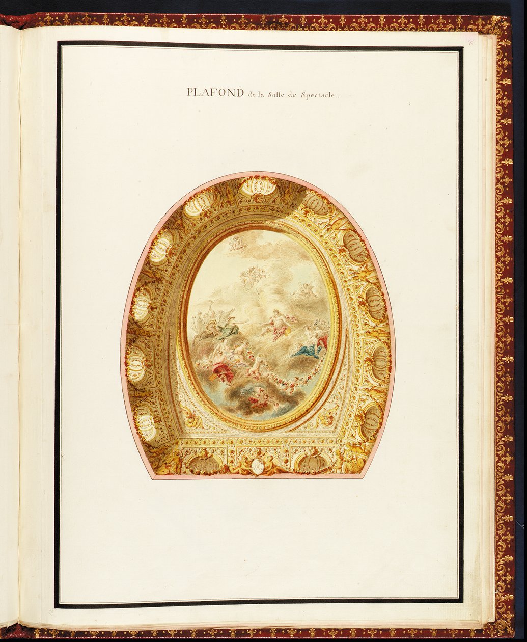 Sufit widowni, ze Zbioru planów Petit Trianon Richarda Mique (1728-94) autorstwa Richard Mique