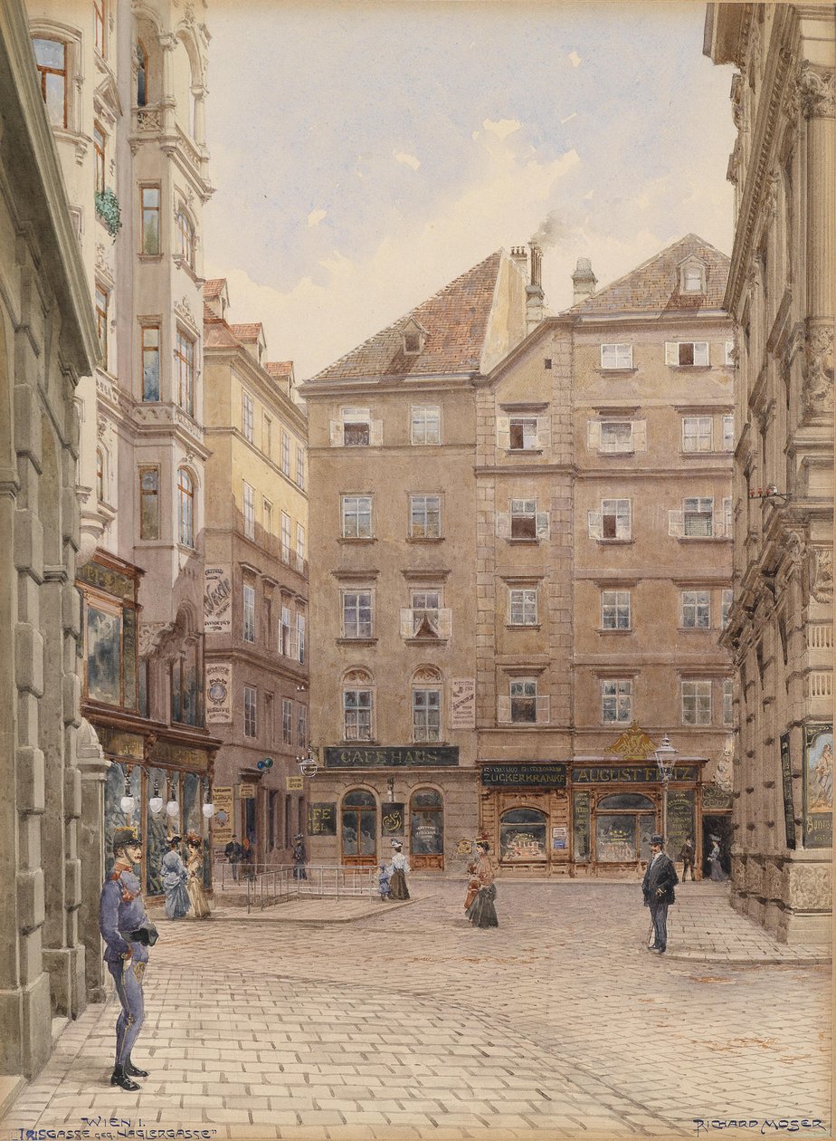 Wiedeń Irisgasse kontra Naglergasse autorstwa Richard Moser
