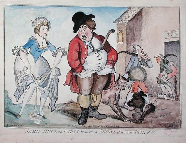 John Bull w Paryżu między prysznicem a smrodem autorstwa Richard Newton