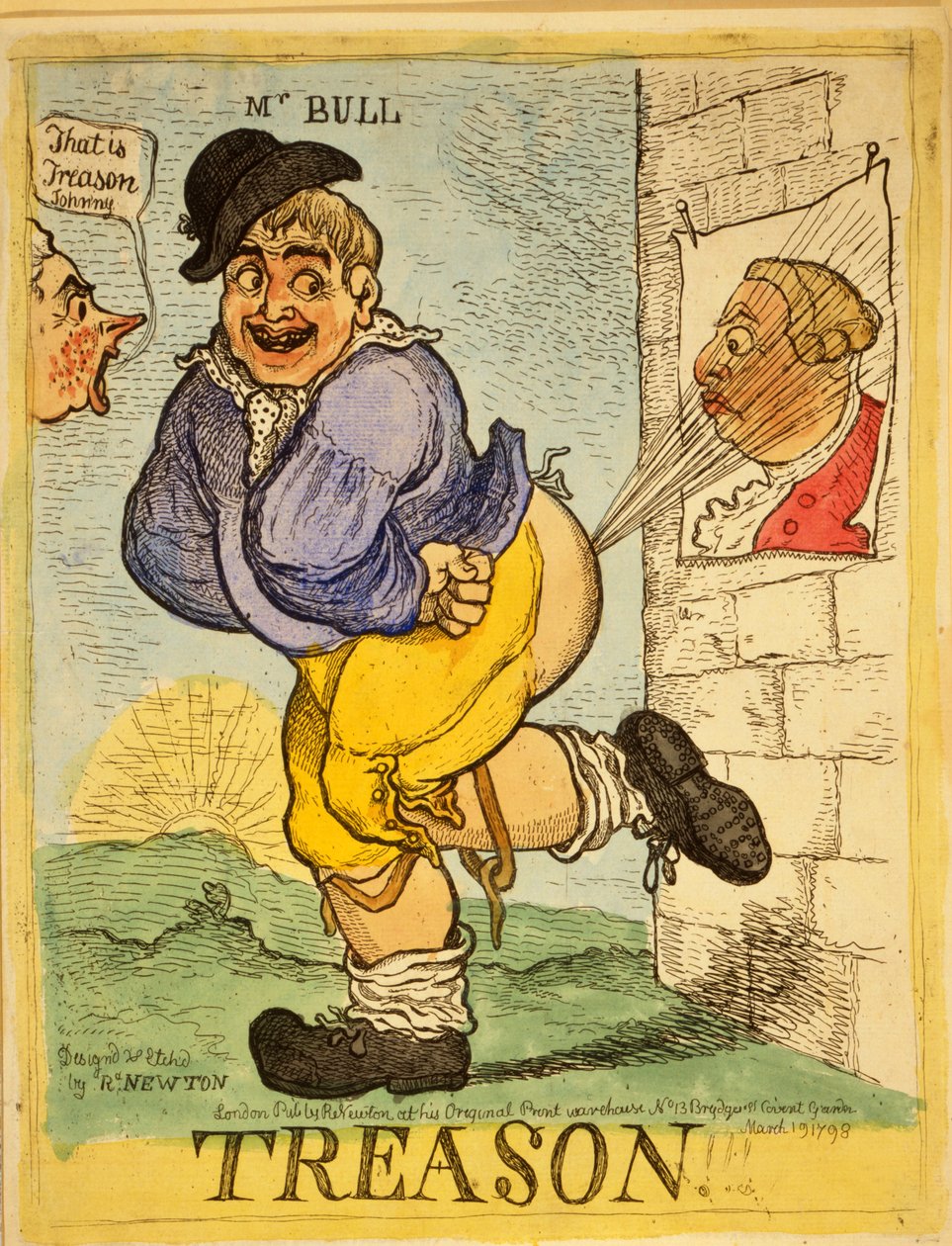 Zdrada, 1798 (ręcznie barwiony grawerunek) autorstwa Richard Newton