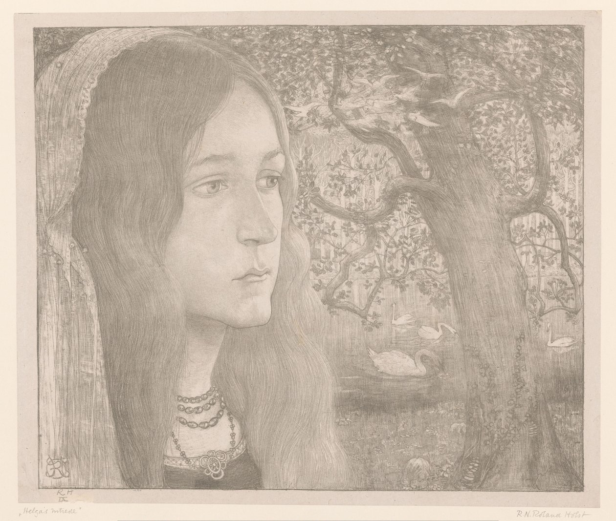 Intryga Helgi (oryginalny tytuł na obiekcie) autorstwa Richard Nicolaüs Roland Holst (signed by artist)