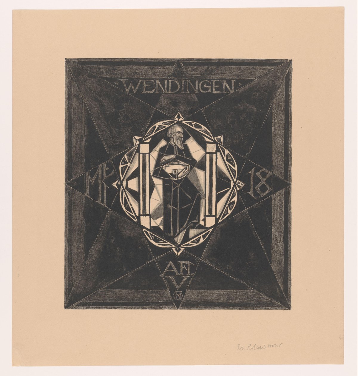 Projekt okładki dla: Wendingen, 1918 autorstwa Richard Nicolaüs Roland Holst (signed by artist)