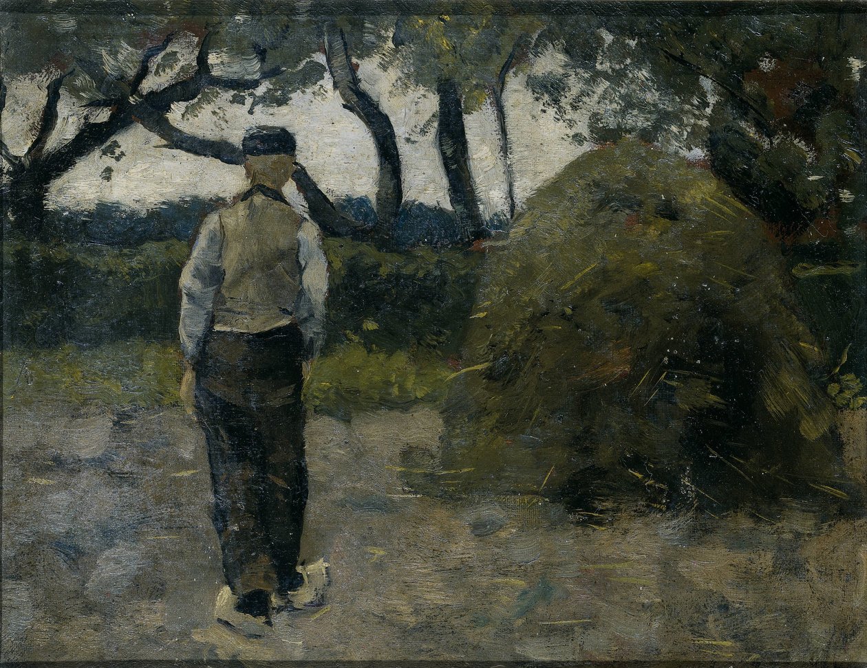 Rolnik stojący w pobliżu stosu siana autorstwa Richard Nicolaüs Roland Holst