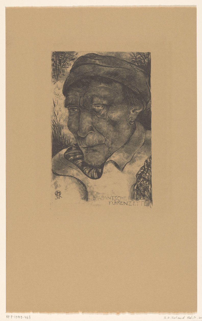 Brabant ustawiający pułapki na ryby (oryginalny tytuł na obiekcie) Typy Brabancji (oryginalny tytuł serii) autorstwa Richard Nicolaüs Roland Holst
