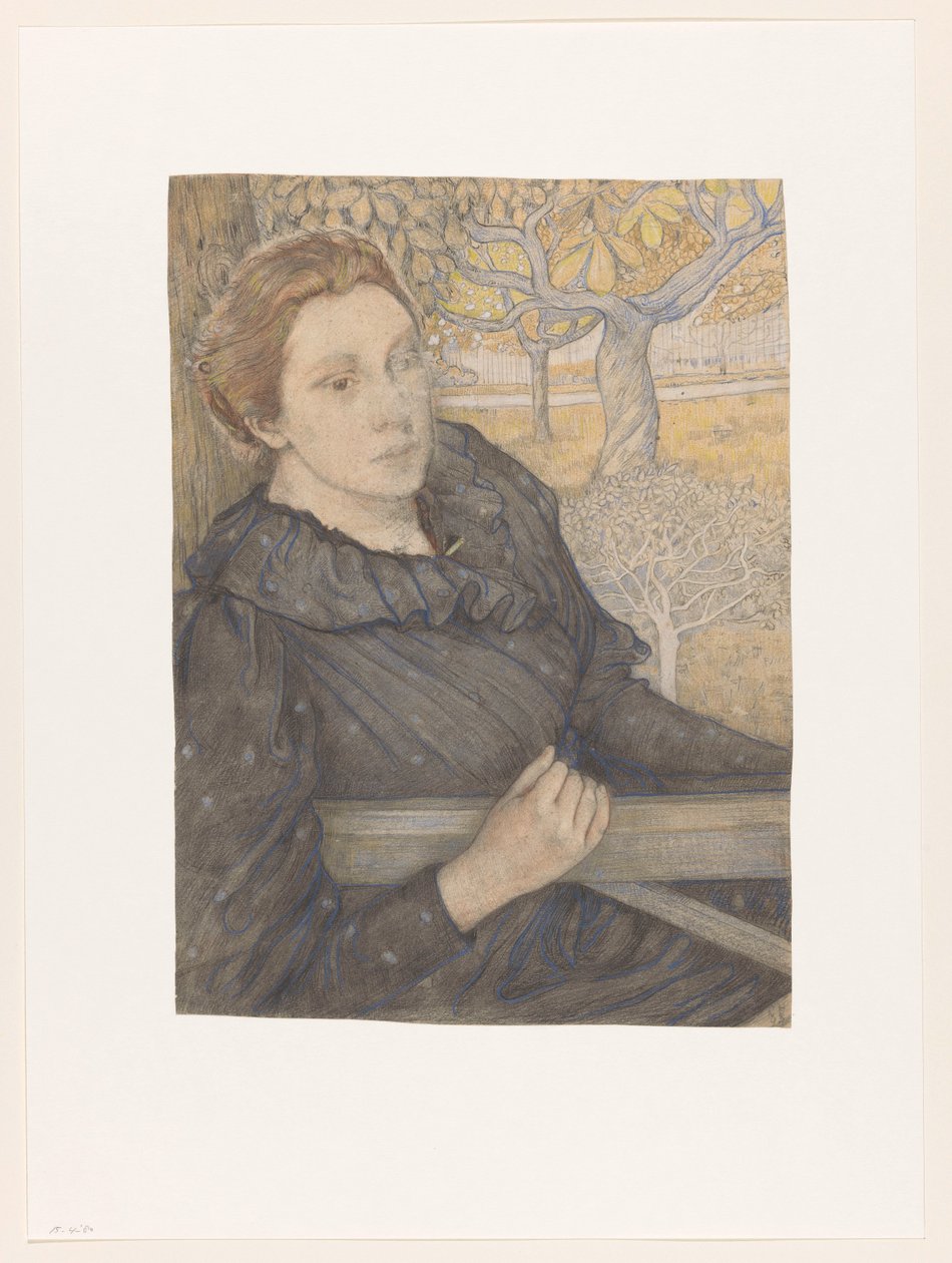 Henriëtte van der Schalk w ogrodzie w Noordwijk autorstwa Richard Nicolaüs Roland Holst