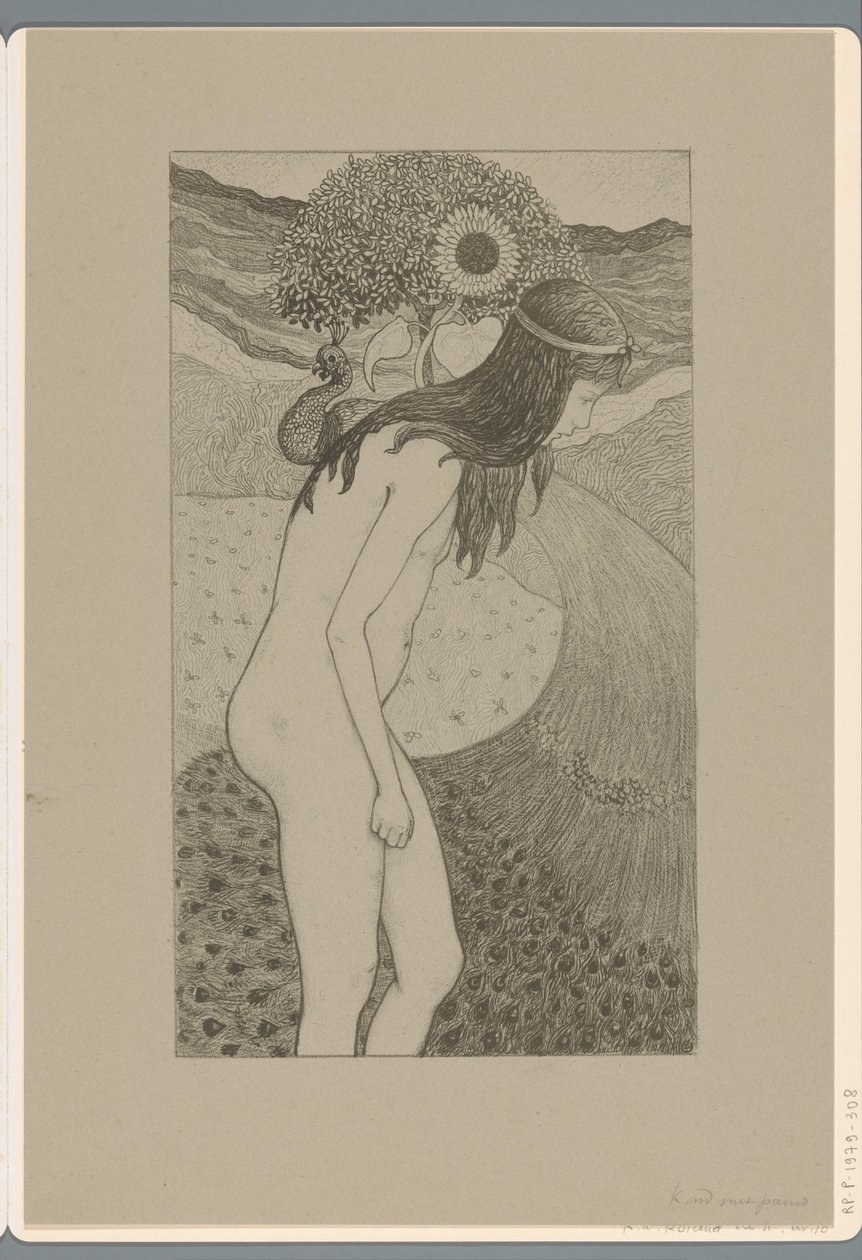 Dziecko z pawiem (tytuł na przedmiocie) autorstwa Richard Nicolaüs Roland Holst