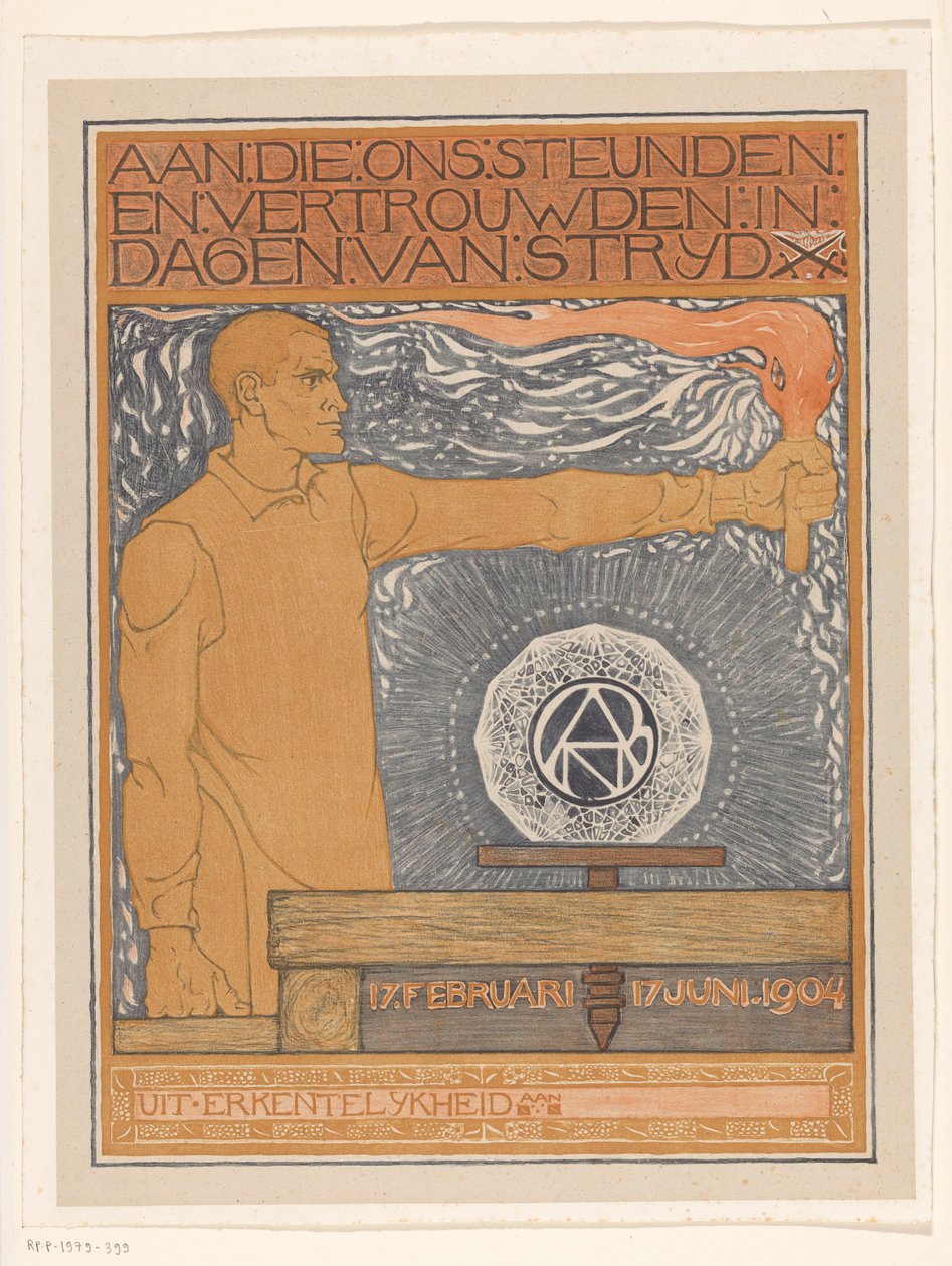 Mężczyzna trzymający pochodnię autorstwa Richard Nicolaüs Roland Holst