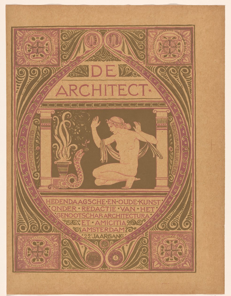 Projekt okładki dla: De Architect, 1911 autorstwa Richard Nicolaüs Roland Holst