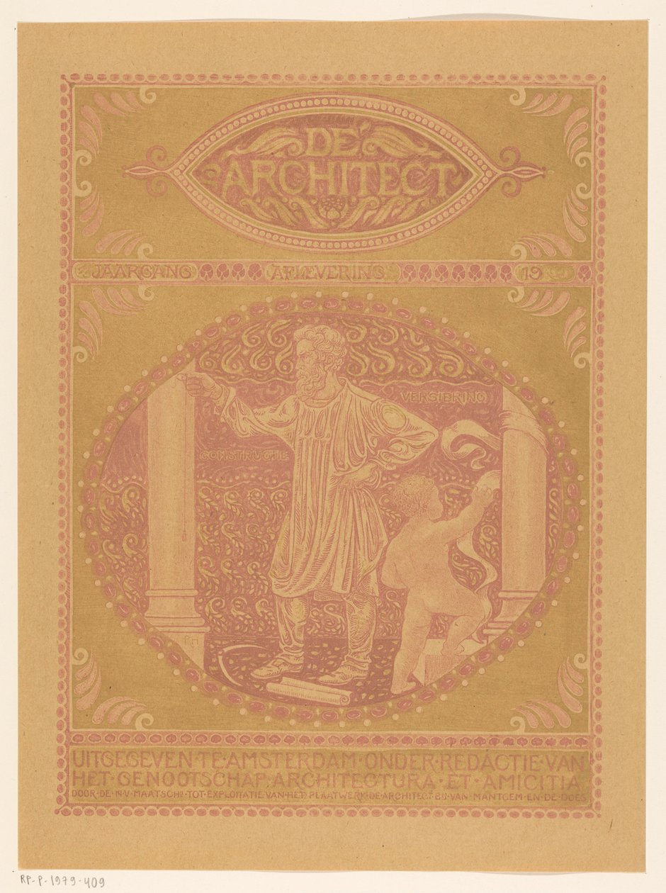 Projekt okładki dla: De Architect, 1911 autorstwa Richard Nicolaüs Roland Holst