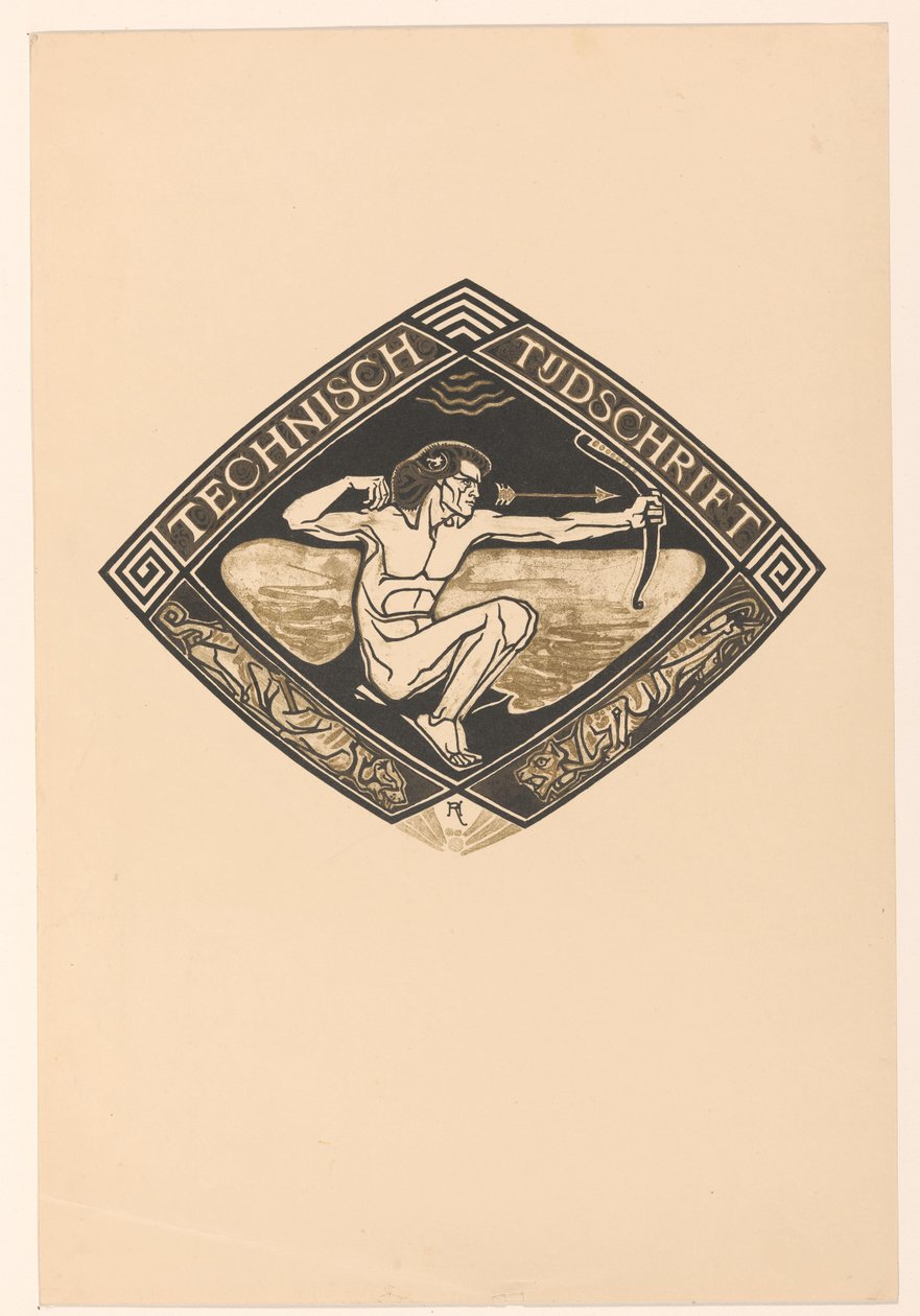 Projekt okładki dla: Magazyn Techniczny, 1914 autorstwa Richard Nicolaüs Roland Holst