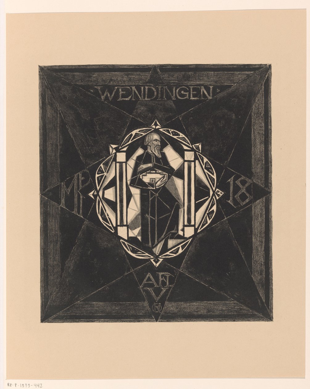 Projekt okładki dla: Wendingen, 1918 autorstwa Richard Nicolaüs Roland Holst