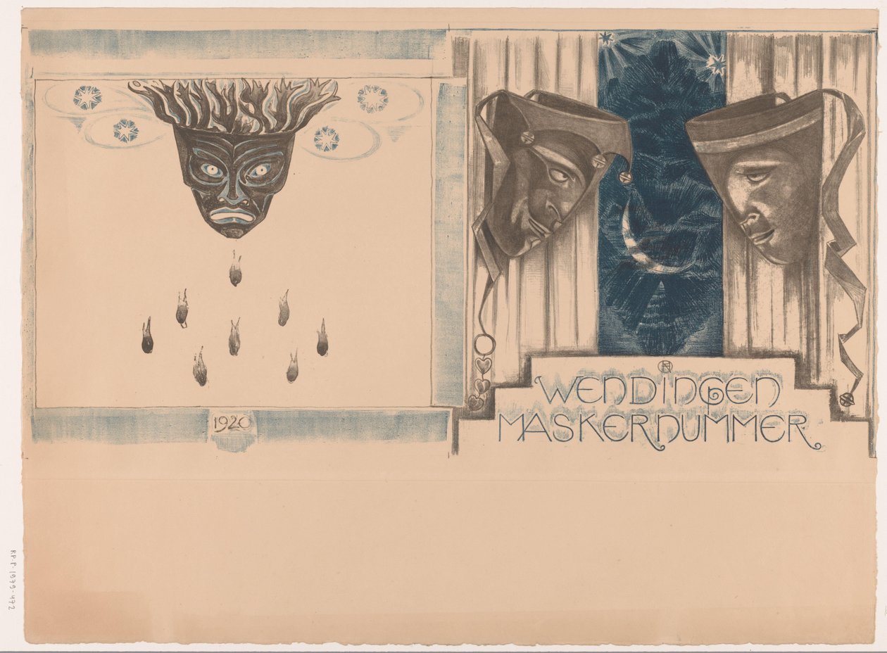 Projekt okładki dla: Twists, Mask Number, 1920 autorstwa Richard Nicolaüs Roland Holst