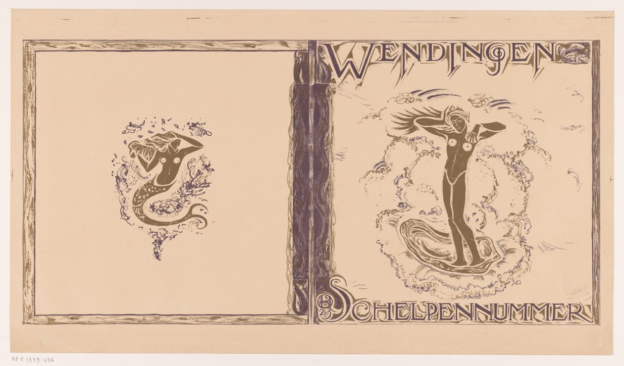 Projekt okładki dla: Wendingen, Numer Shell, 1923 autorstwa Richard Nicolaüs Roland Holst