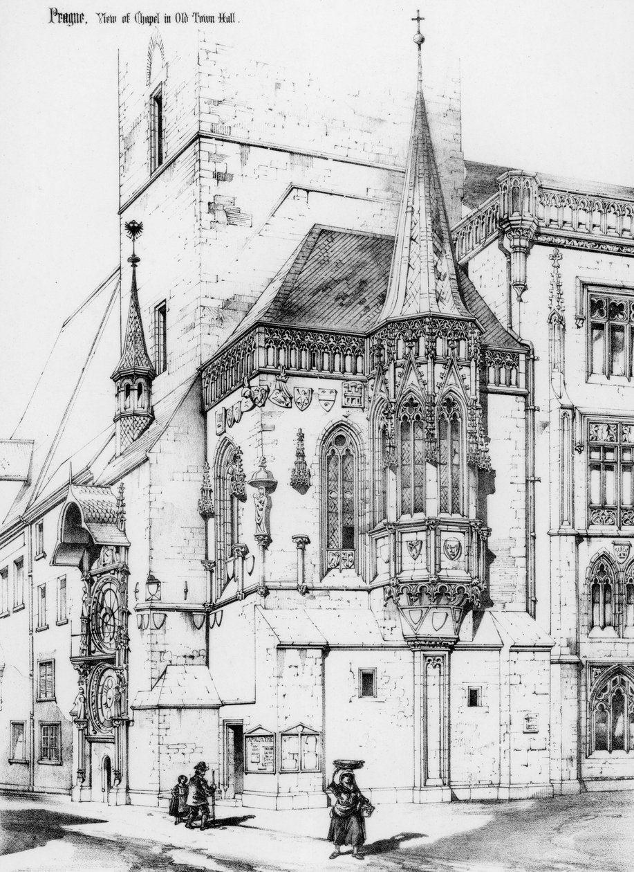 Kaplica w starym ratuszu, Praga, Czechy, XIX wiek. autorstwa Richard Norman Shaw