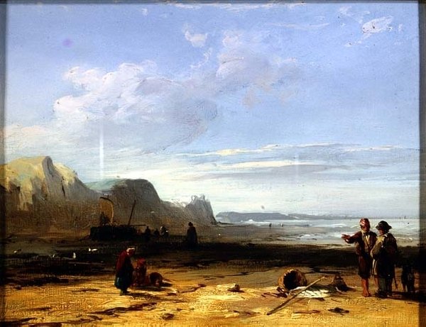 Scena na wybrzeżu autorstwa Richard Parkes Bonington