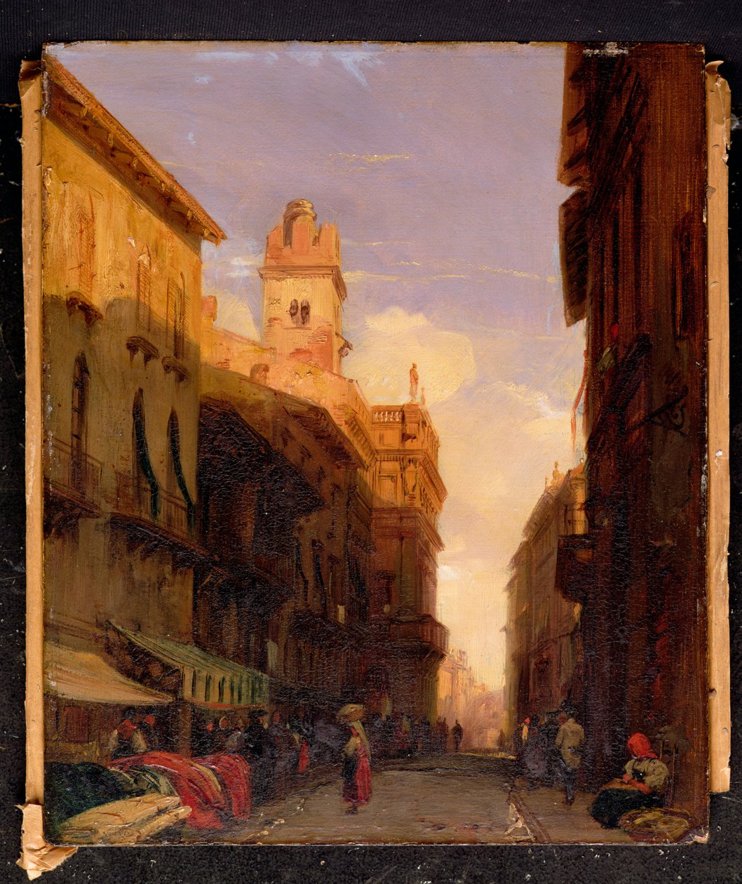 Widok na pałac księcia Maffei, Werona autorstwa Richard Parkes Bonington