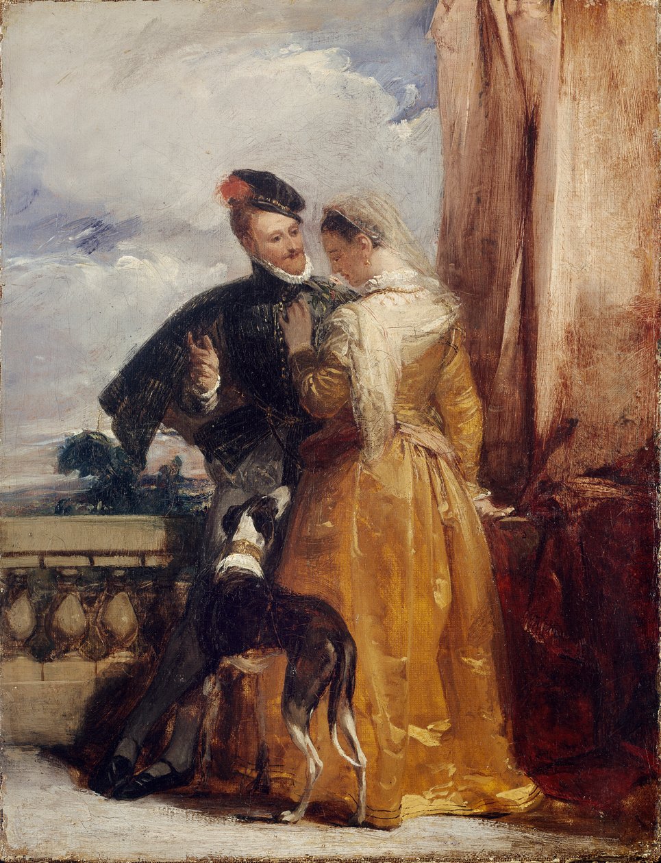 Amy Robsart i hrabia Leicester, ok. 1827 r. autorstwa Richard Parkes Bonington