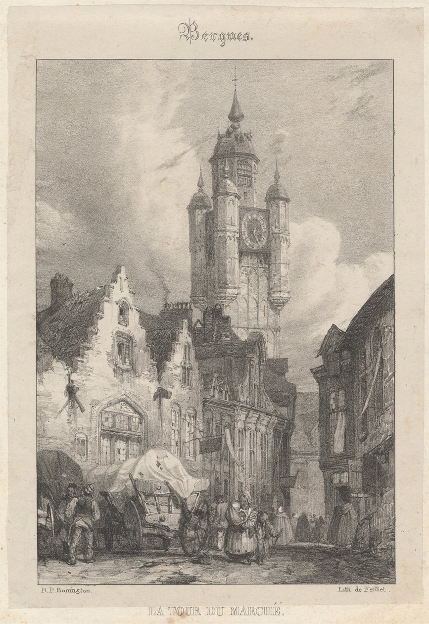 Bergues - Targowy wierza autorstwa Richard Parkes Bonington